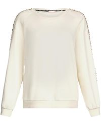 Liu Jo - Rhinestone-Embellished Crew-Neck Sweatshirt - Lyst