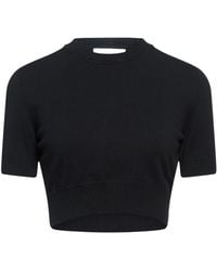 Sportmax - Solid-Color Short-Sleeve Knit Top - Lyst