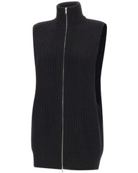 MM6 by Maison Margiela - Ribbed-Knit Zip-Up Vest - Lyst