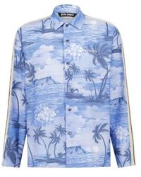 Palm Angels - Sunset Printed Straight Hem Track Shirt - Lyst