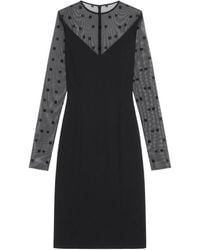 Givenchy - V-Neck Sheer Monogrammed Midi Dress - Lyst