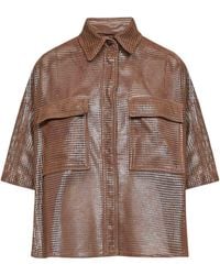 Brunello Cucinelli - Sparkling Leather Net Shirt - Lyst