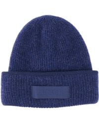 Jacquemus - Logo Patch Ribbed Beanie - Lyst
