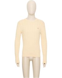 Valentino - Vlogo Plaque Cable-Knit Crewneck Jumper - Lyst