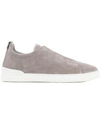 ZEGNA - Triple Stitch Slip-On Sneakers - Lyst