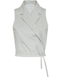 Brunello Cucinelli - Sleeveless Wrap Blouse - Lyst