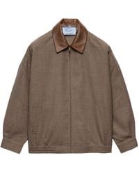 Prada - Embroidered Checked Jacket - Lyst