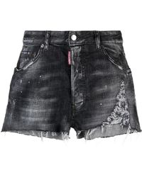 DSquared² - Distressed Denim Shorts - Lyst