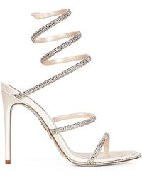 Rene Caovilla - René Caovilla Crystal Spiral Heeled Sandals - Lyst