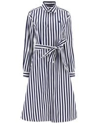 Polo Ralph Lauren - Striped Tie-Waisted Shirt Dress - Lyst