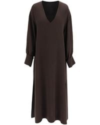 Valentino - V-Neck Long-Sleeved Dress - Lyst