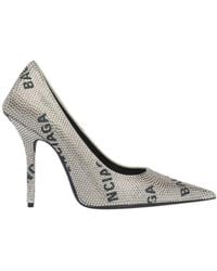 Balenciaga - Calfskin Logo-Embellished Pumps - Lyst