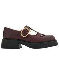 Ferragamo - Ferragamo T-Strap Mary Jane Loafers - Lyst