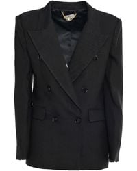 Elisabetta Franchi - Double-Breasted Gabardine Jacket - Lyst
