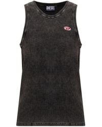 DIESEL - Logo-Embroidered Sleeveless Tank Top - Lyst