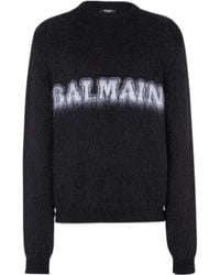Balmain - Retro Logo Intarsia Jumper - Lyst