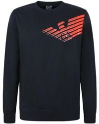 Emporio Armani - Logo Printed Hoodie With Round Neck - Lyst