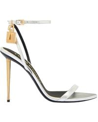 Tom Ford - Padlock-Detail Metallic Sandals - Lyst