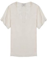 Alysi - V-Neck Short-Sleeve Top - Lyst