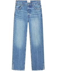 Anine Bing - Roy Logo Patch High-Rise Jeans - Lyst