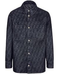 Fendi - Ff Jacquard Jeans Jacket - Lyst