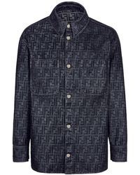 Fendi - Ff Jacquard Jeans Jacket - Lyst