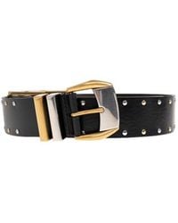 Versace - Studded Leather Belt 4 Cm - Lyst
