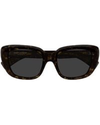 Saint Laurent - Eyewear Rectangle-Frame Logo Detail Sunglasses - Lyst