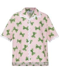Moschino - Bow Print Trimmed Top - Lyst