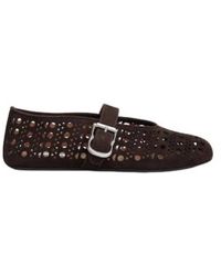 Alaïa - Vienne Cut-Out Suede Ballet Flats - Lyst