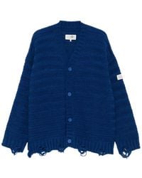 MM6 by Maison Margiela - Distressed Knitted Cardigan - Lyst
