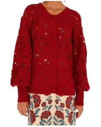 FARM Rio - Crochet Floral Cardigan - Lyst