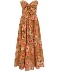 Zimmermann - Mahon Tie Front Midi Dress - Lyst
