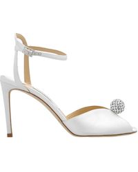 Jimmy Choo - Sacora 85 Embellished Satin Sandals - Lyst