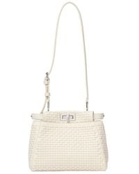 Fendi - My Peekaboo Xs Parchment-Coloured Woven Leather Bag - Lyst
