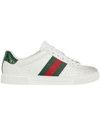 Gucci - Ace Studded Trainers With Web - Lyst