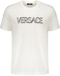 Versace - Logo-Embroidered Crewneck T-Shirt - Lyst