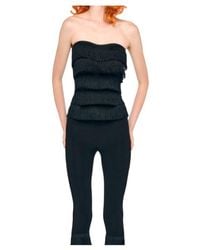 Norma Kamali - Fringed Strapless Tank Top - Lyst