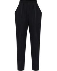Balmain - High Waist Pleat Detailed Tailored Trousers - Lyst