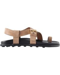 Tod's - Round-Toe Flat Sandals - Lyst