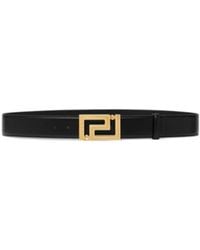 Versace - Greca Logo Engraved Belt - Lyst