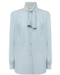 Valentino - Tie-Collar Button-Up Shirt - Lyst