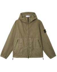 Stone Island - Logo Patch Hooded Jacket - Lyst