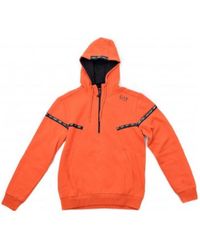Emporio Armani - Semi-Zipper Design Logo Hooded Sweater - Lyst