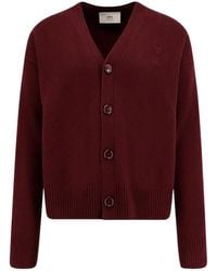 Ami Paris - V-Neck Buttoned Cardigan - Lyst