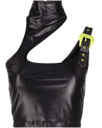 Versace Jeans Couture - Buckle-Detail Sleeveless Top - Lyst