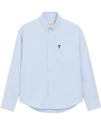 Ami Paris - Ami Logo Embroidered Long-Sleeve Shirt - Lyst