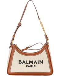 Balmain - B-Army Shoulder Canvas And Leather Bag - Lyst