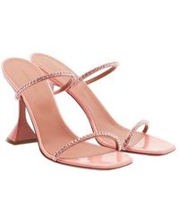 AMINA MUADDI - Embellished Patent Leather Sandals - Lyst