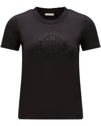 Moncler - Logo Embellished Crewneck T-Shirt - Lyst